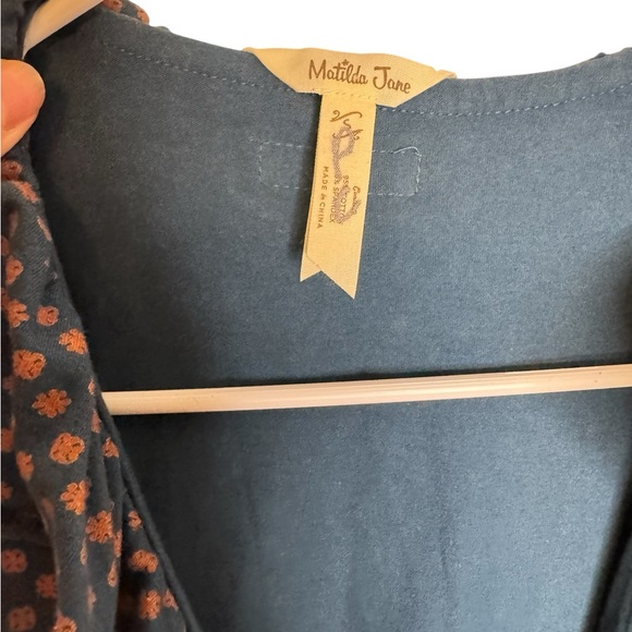 👗 Matilda Jane Polka Dot Wrap Dress Ruffle Hem Long Sleeve Boho Chic S ✨ - Picture 3 of 4